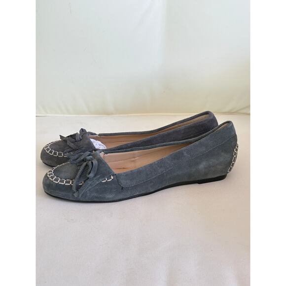 Kelsi Dagger Anastacia Moccasins 9.5 Gray Suede Flats Loafers Boho Western - Picture 5 of 7